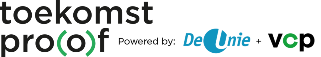 Logo Toekomstproof powerd by De Unie en VCP